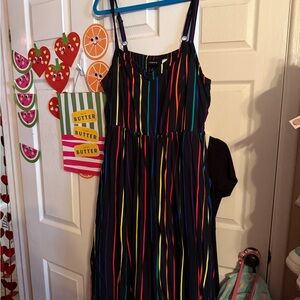Torrid Black Dress with Colorful Stripes